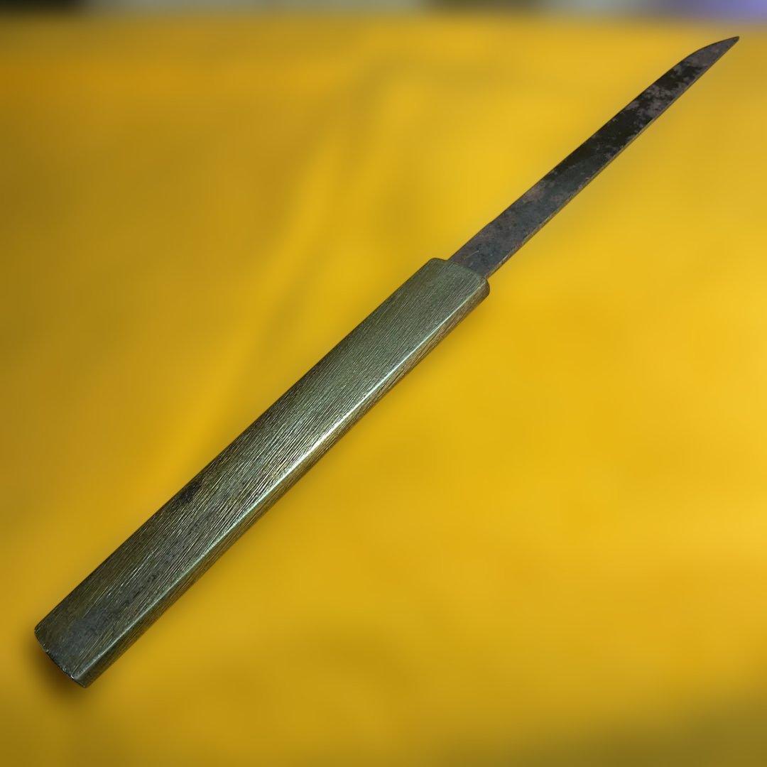 花彫刻付き武具　刀装具　小刀　小柄　江戸時代　骨董　古道具