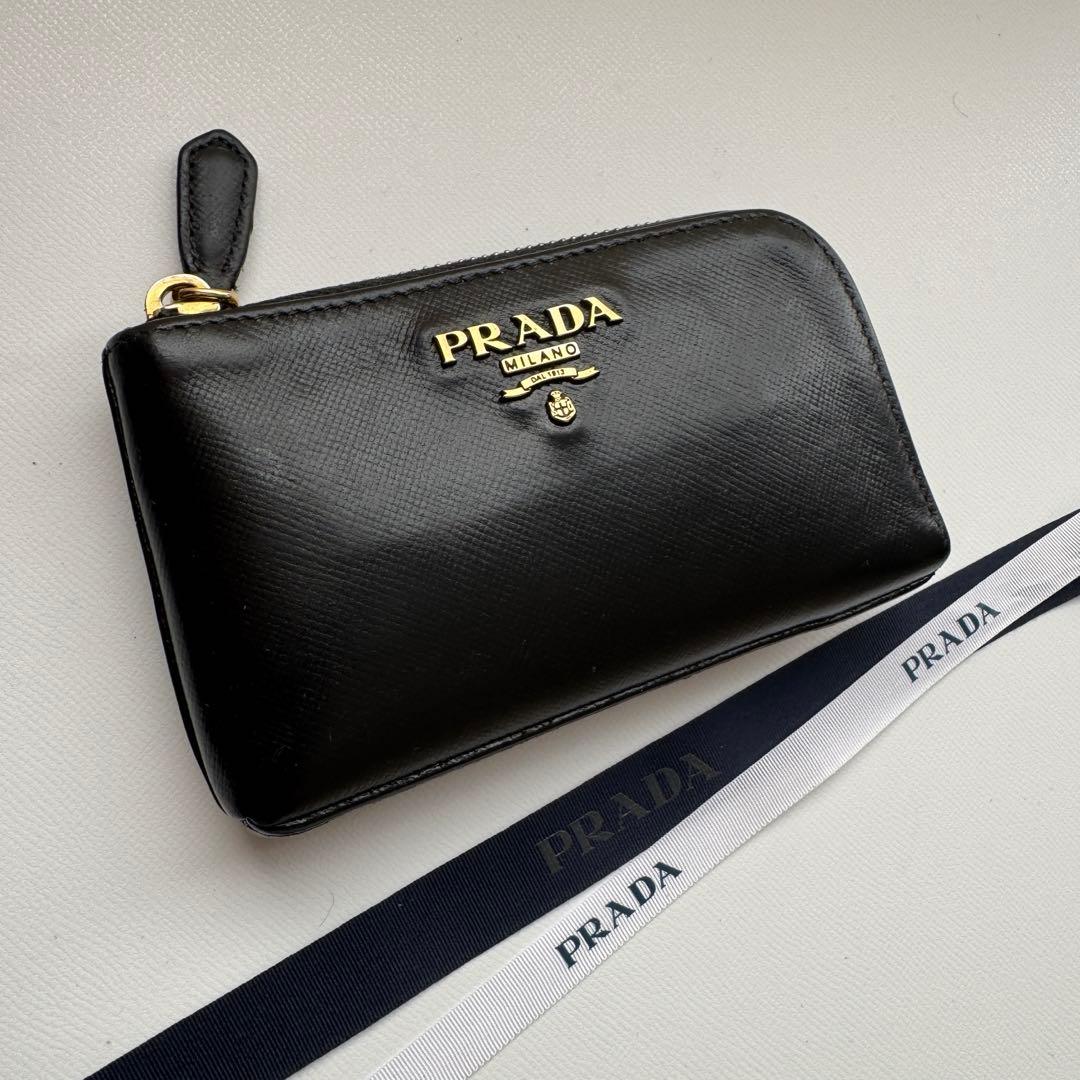 【美品】 PRADA プラダ ラウンドファスナー 財布 ケース 小銭入れ