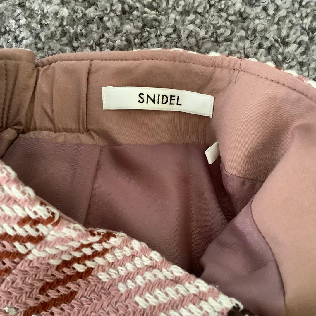 スナイデルSNIDELロービングチェックミニスカート★ピンク