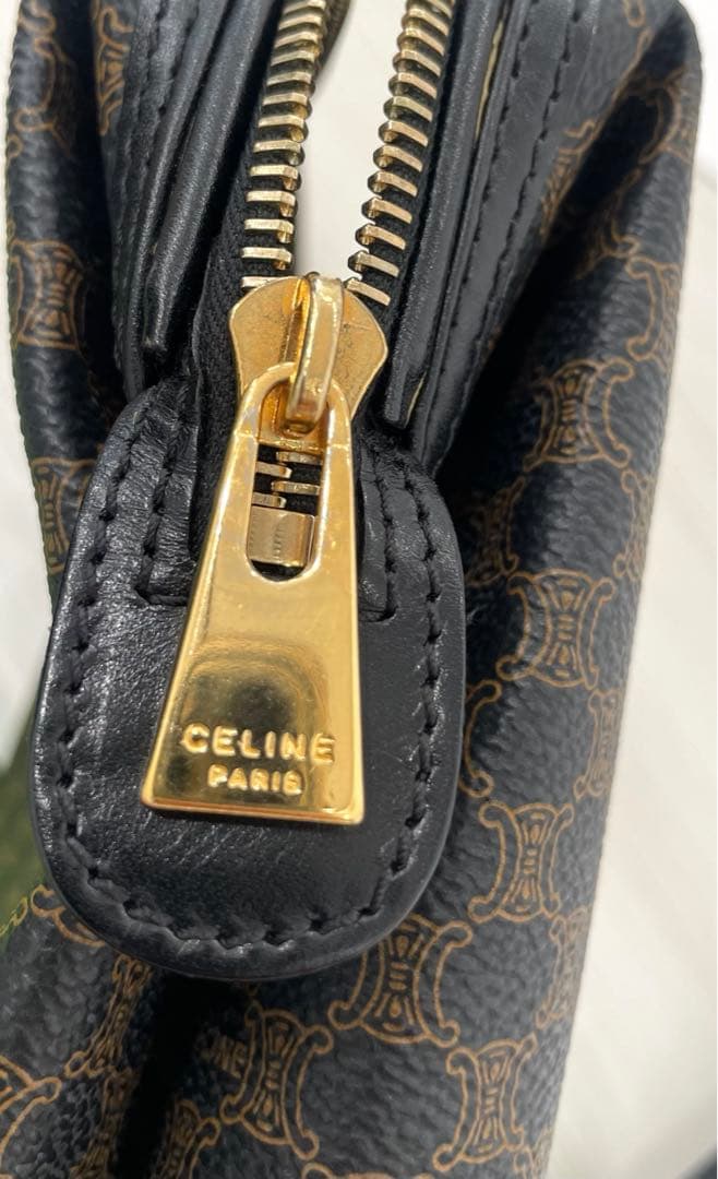 CELINE セリーヌ ブラック マカダム PVC ポーチ クラッチ　バッグ