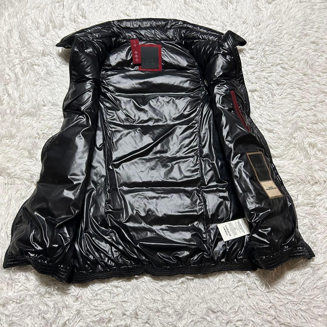 【希少】美品 タトラス ダウン ベスト 光沢 シャイニング L 黒 艶感 タグ