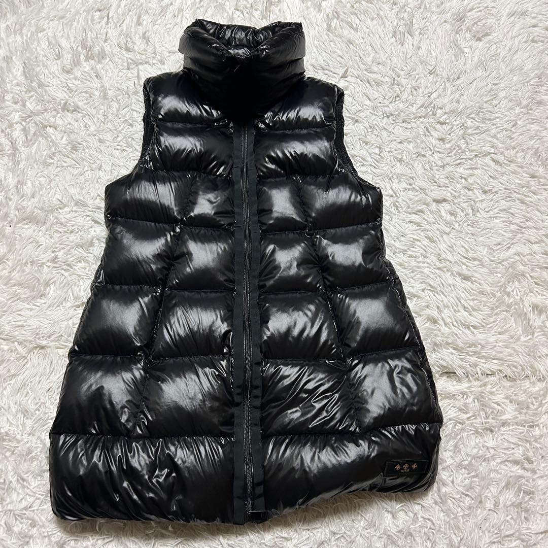 【希少】美品 タトラス ダウン ベスト 光沢 シャイニング L 黒 艶感 タグ