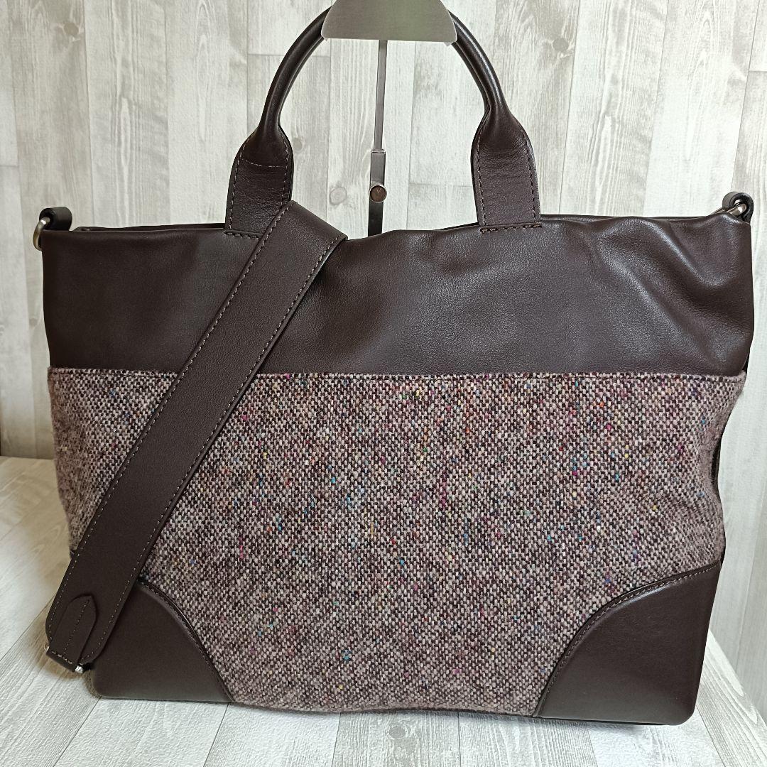 極美品 ジャンニキャリーニ トートバッグ ツイード ショルダーバッグ DUNA