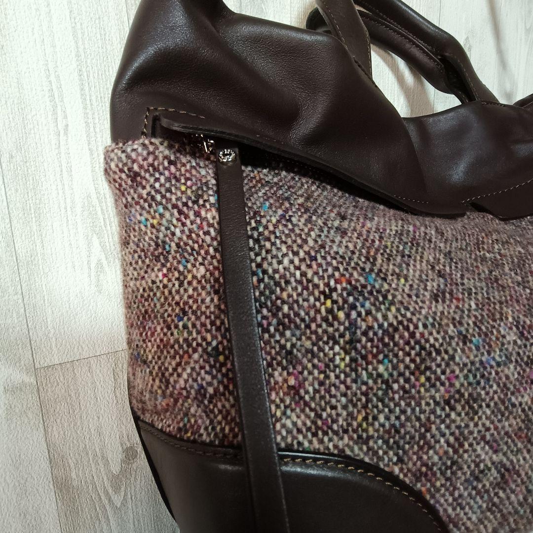 極美品 ジャンニキャリーニ トートバッグ ツイード ショルダーバッグ DUNA