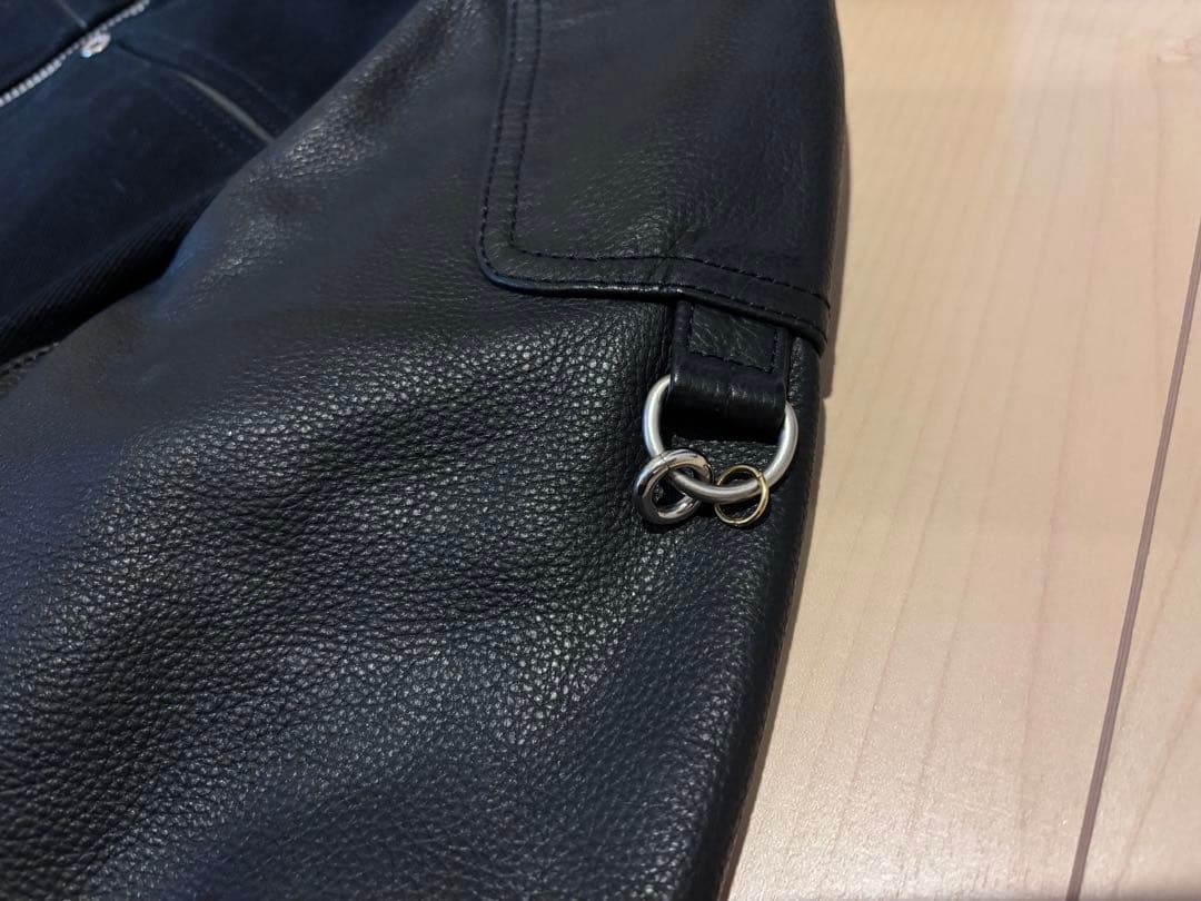 DIESEL ディーゼル　袖レザー 切替　スタジャン　レイヤード