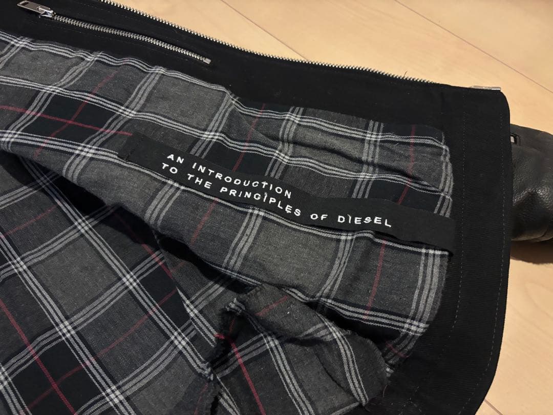 DIESEL ディーゼル　袖レザー 切替　スタジャン　レイヤード