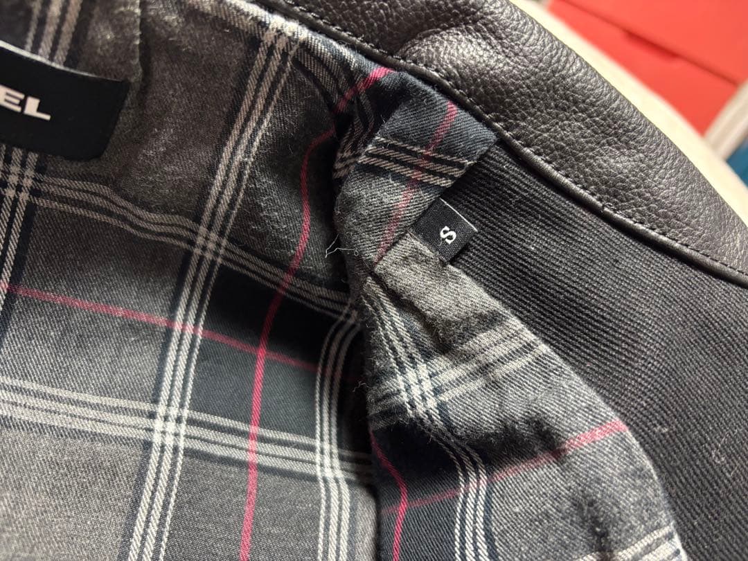 DIESEL ディーゼル　袖レザー 切替　スタジャン　レイヤード
