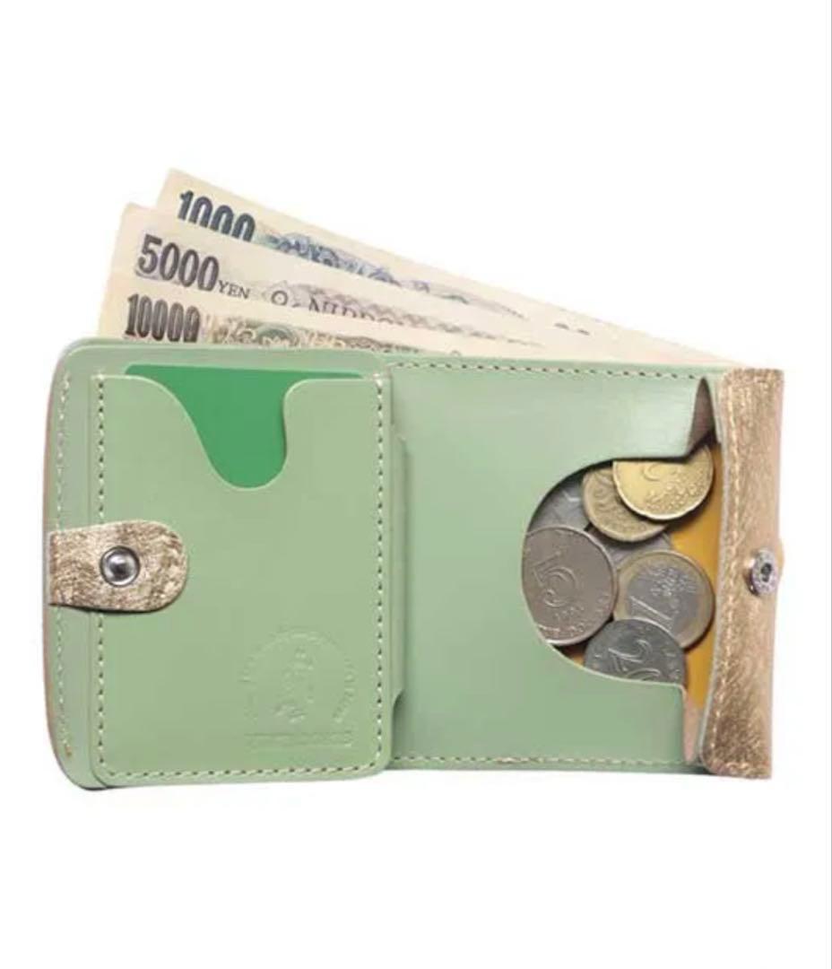 小さい財布 小さいふ。「コンチャ ミモザゴールド」JAPANレザー