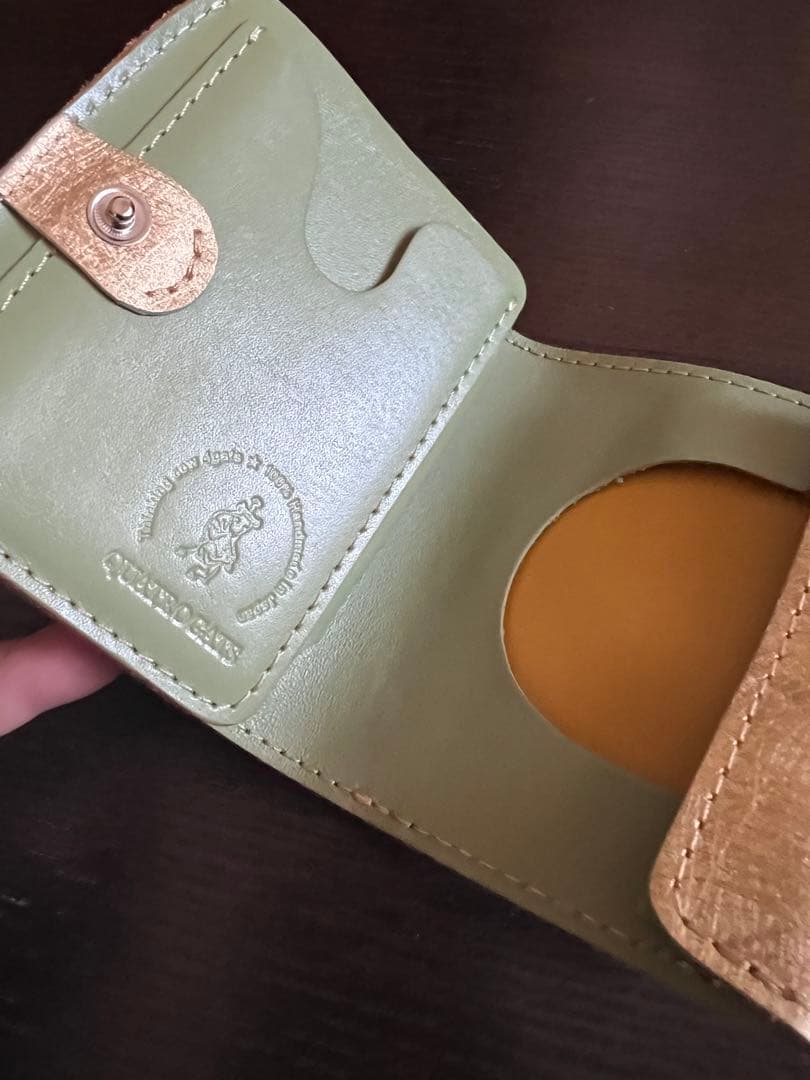 小さい財布 小さいふ。「コンチャ ミモザゴールド」JAPANレザー