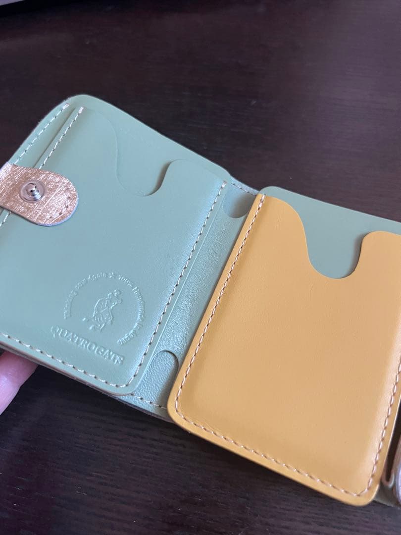 小さい財布 小さいふ。「コンチャ ミモザゴールド」JAPANレザー