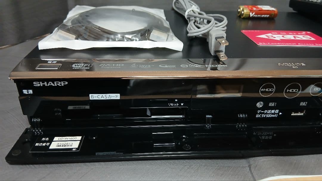 1TB シャープ AQUOS BDレコーダー☆BD-W1600☆リモコン付 2