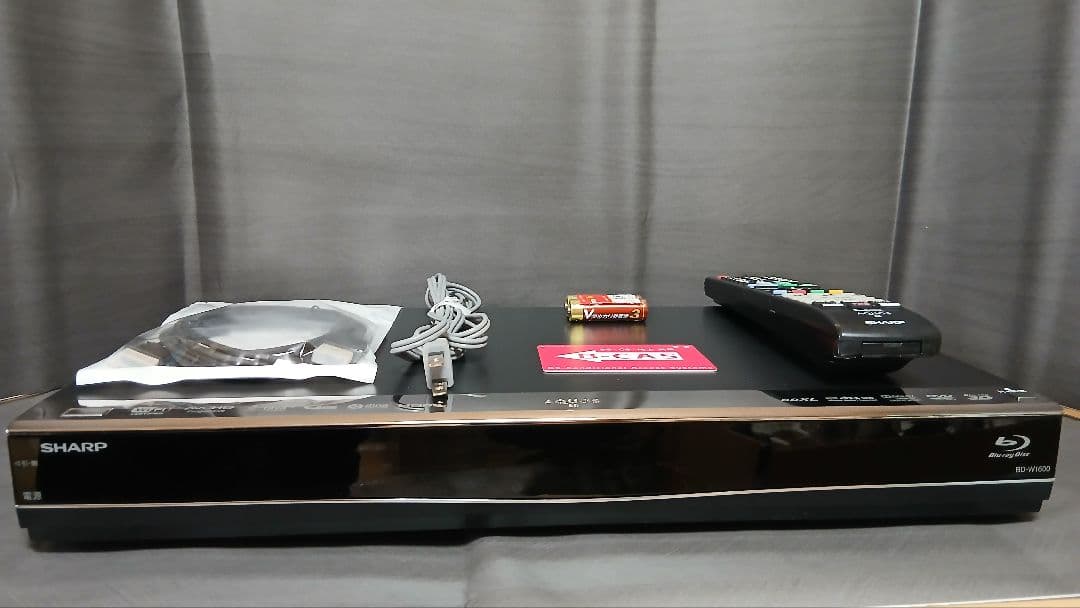 1TB シャープ AQUOS BDレコーダー☆BD-W1600☆リモコン付 2