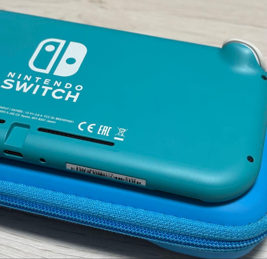 Switch lite ターコイズブルー 本体&カバー、ケース付