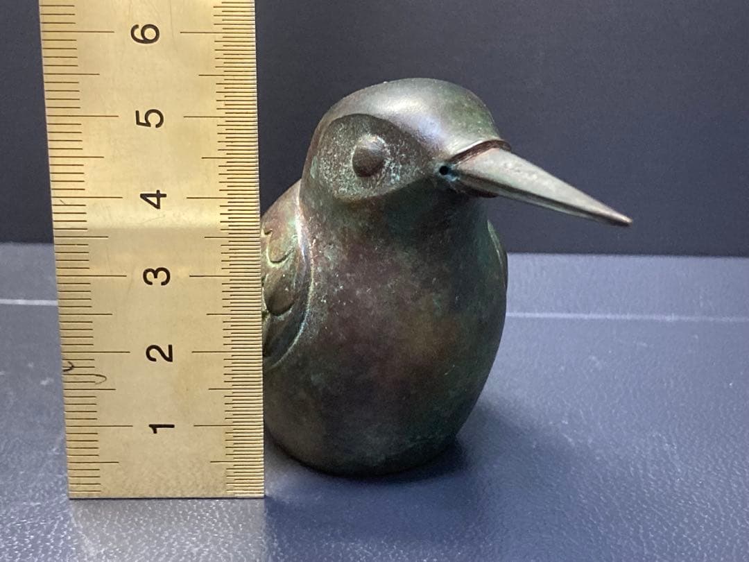 銅器　現代工芸　表勝一作　鳥　かわせみ