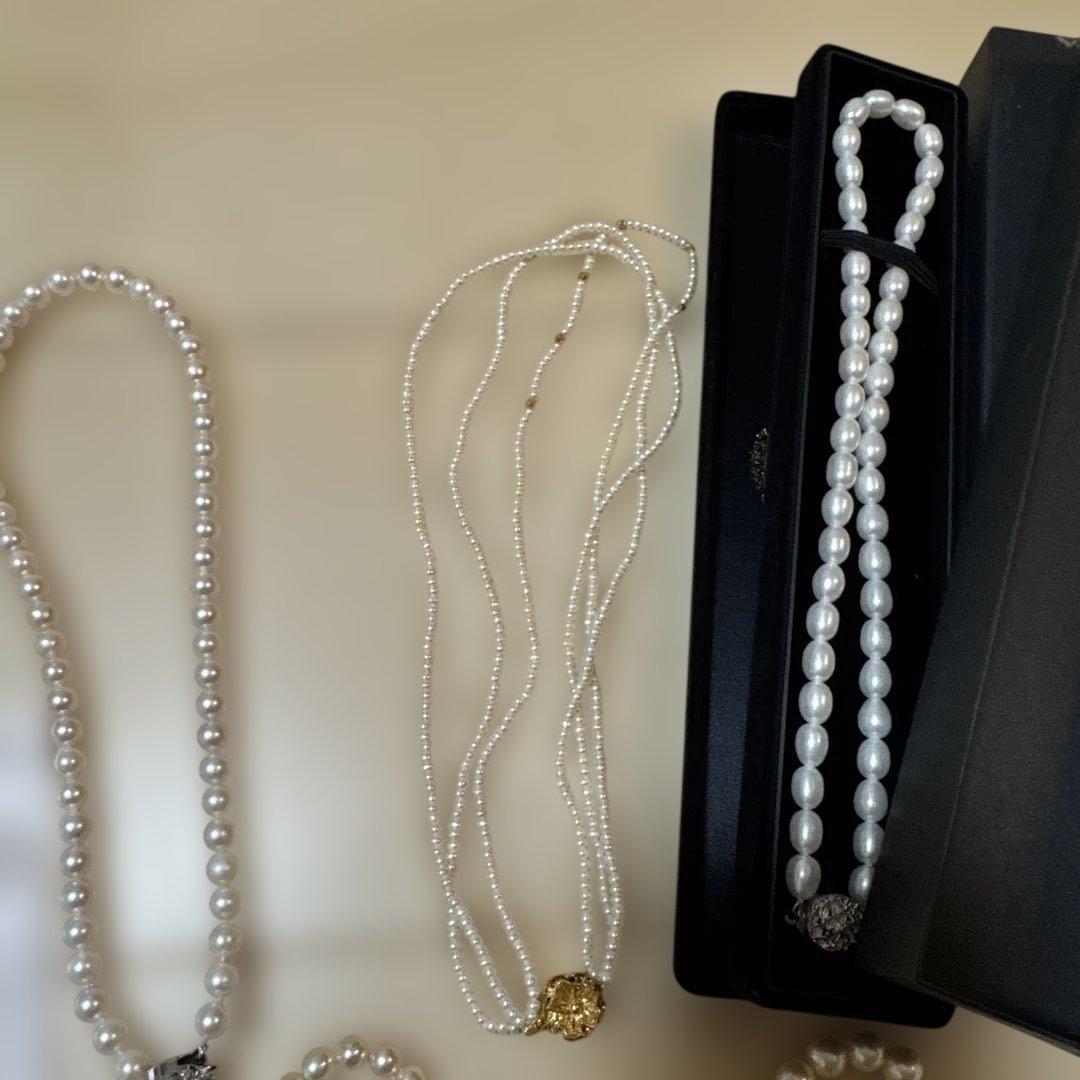 パールネックレス7点セットシルバー刻印あり‼️