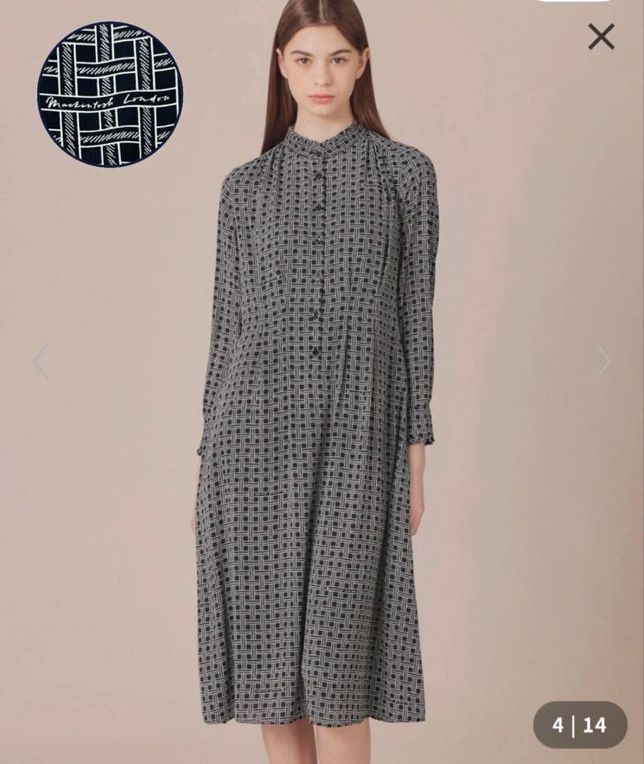 未使用　2024年 マッキントッシュロンドン 総柄プリント　ロングワンピース