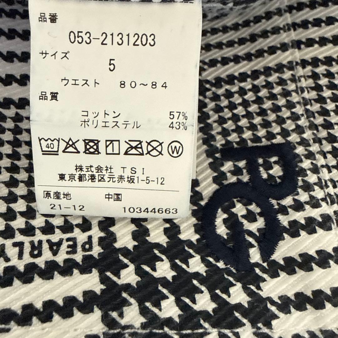 現行モデル　パーリーゲイツ　パンツ　L〜XL相当 チェック　黒　白　コットン素材