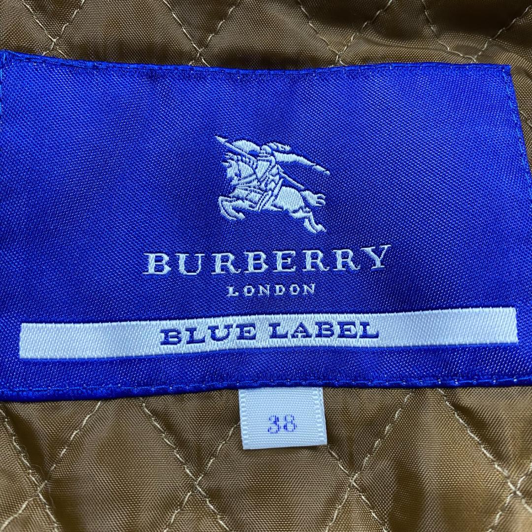 BURBERRY BLUE LABEL デニム コート ファー 豹柄 Aライン