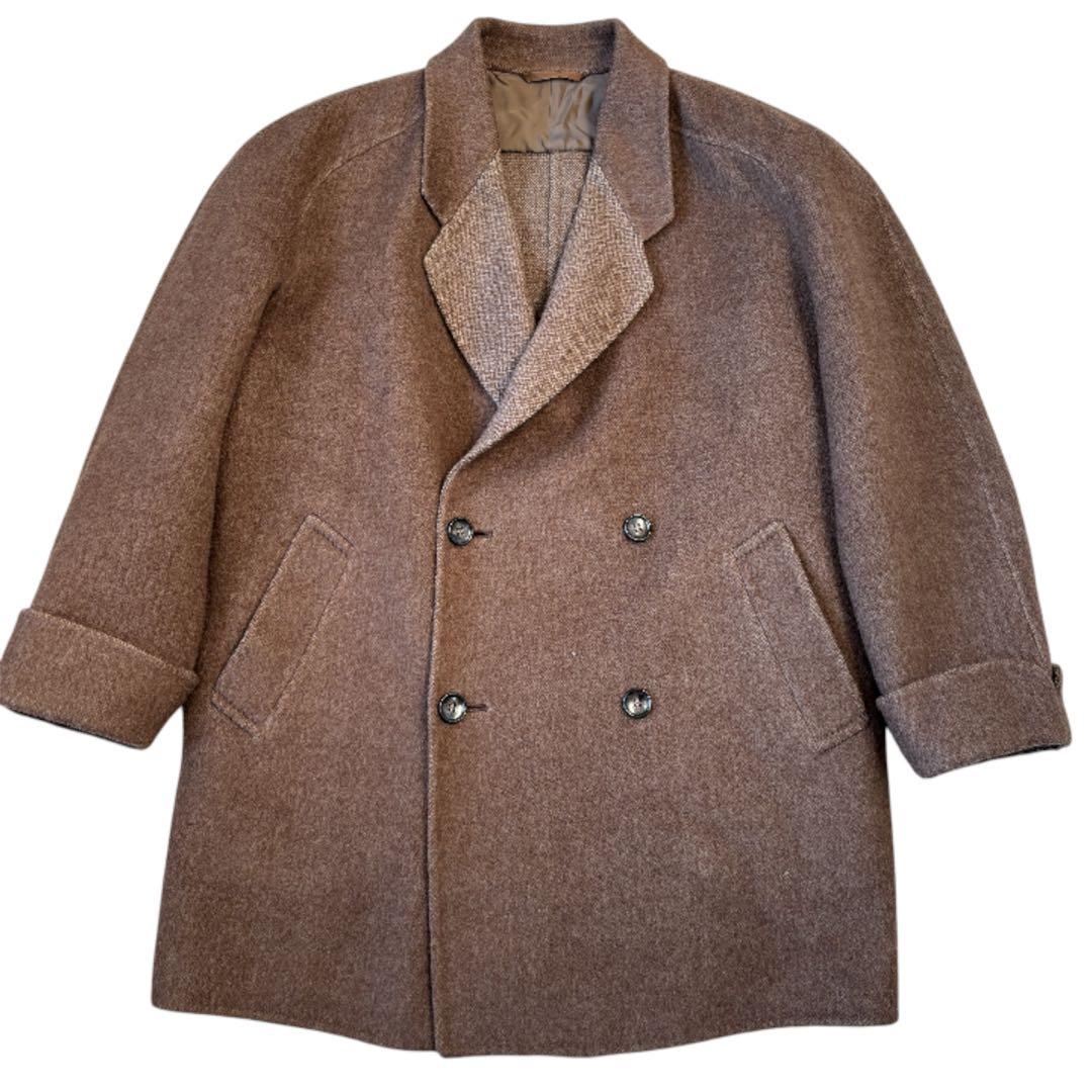 極美品 クリスチャンディオール ダブル ウールコート ブラウン 実質Lサイズ位