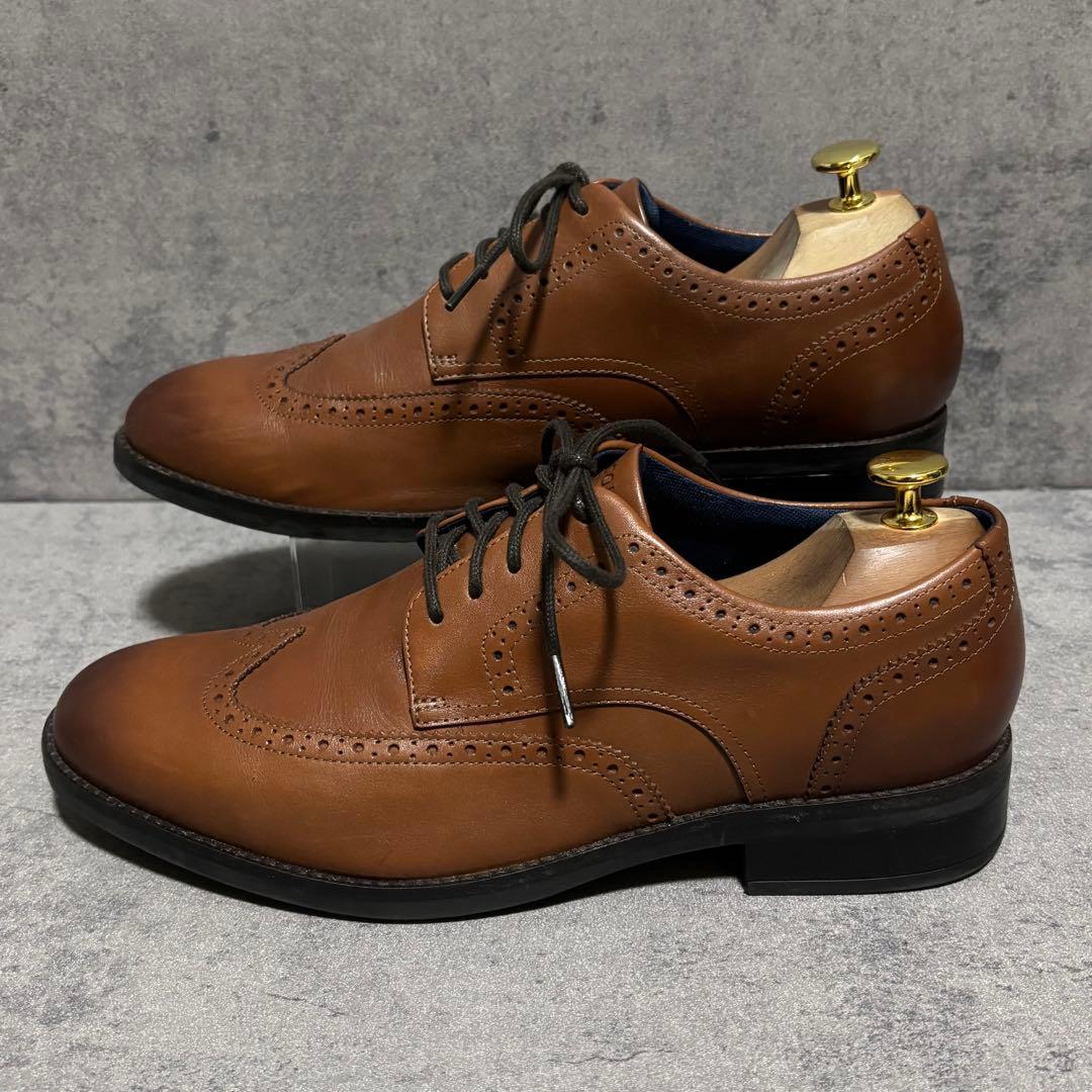 極美品　コールハーン　ドレスシューズ　ウイングチップ　ブラウン　本革　2189