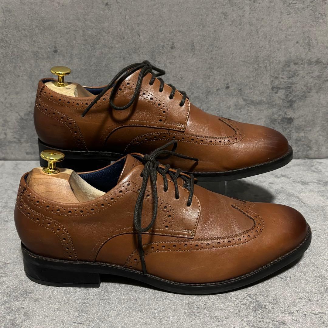 極美品　コールハーン　ドレスシューズ　ウイングチップ　ブラウン　本革　2189