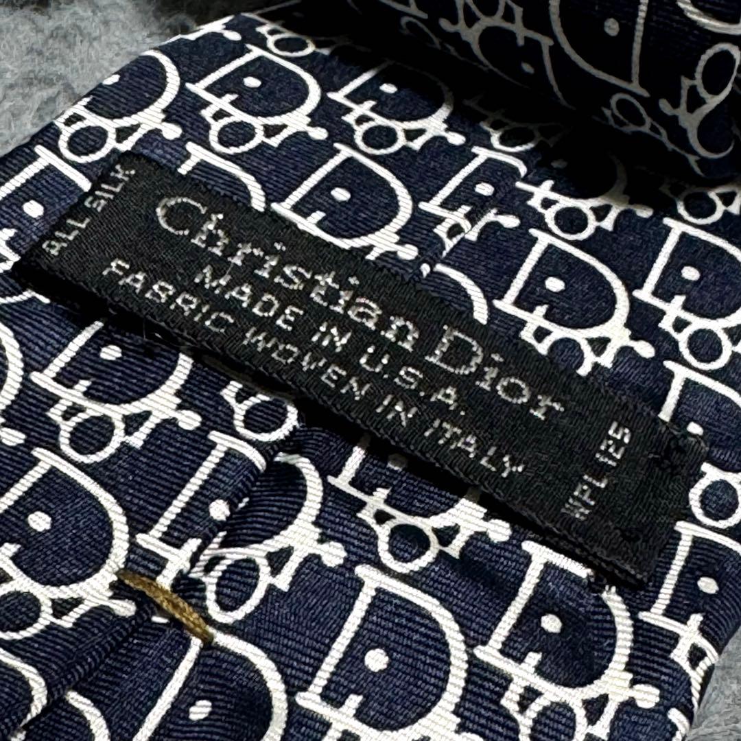 Christian Dior ネクタイ ネイビー ロゴモノグラム トロッター