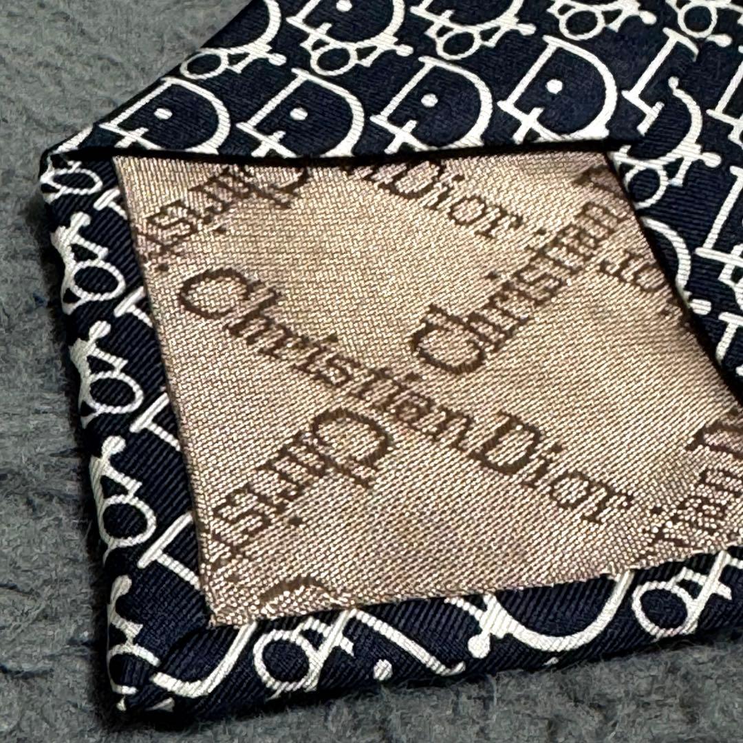 Christian Dior ネクタイ ネイビー ロゴモノグラム トロッター