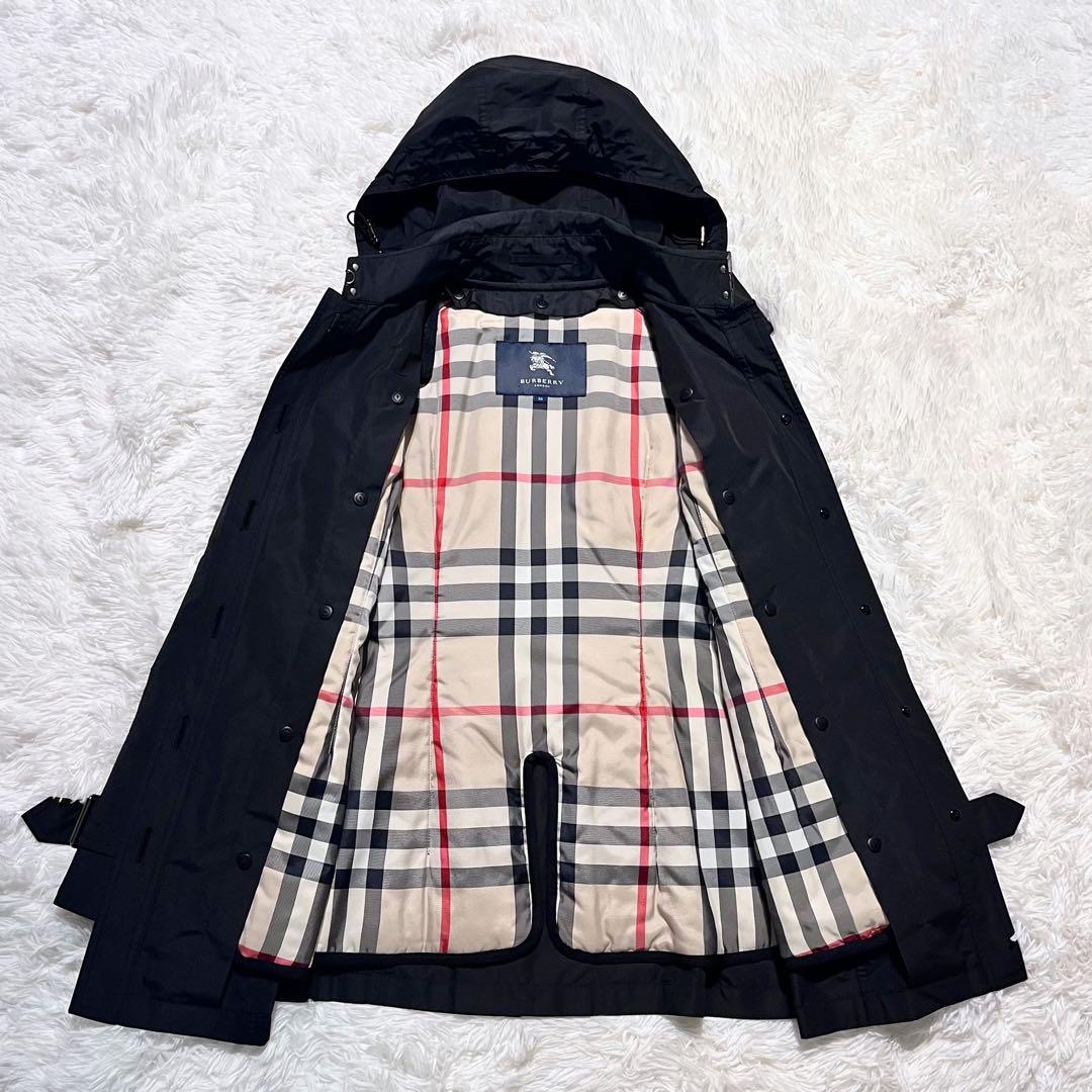美品 バーバリー ノバチェック メタルボタン フード ライナー付 トレンチコート