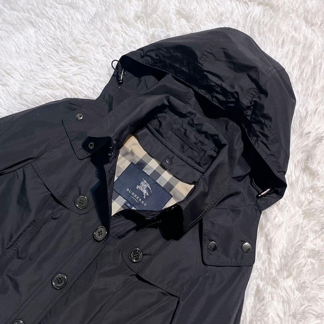 美品 バーバリー ノバチェック メタルボタン フード ライナー付 トレンチコート