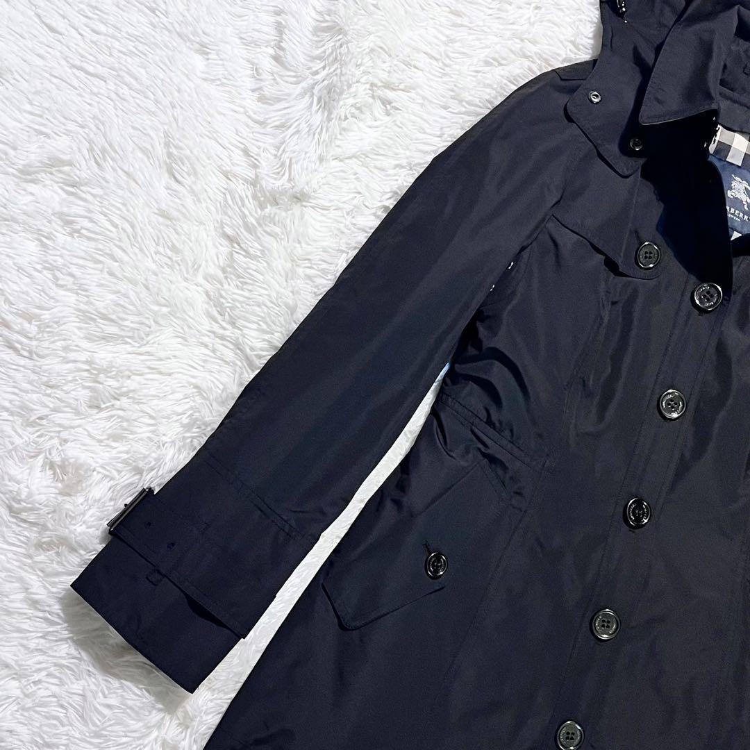 美品 バーバリー ノバチェック メタルボタン フード ライナー付 トレンチコート