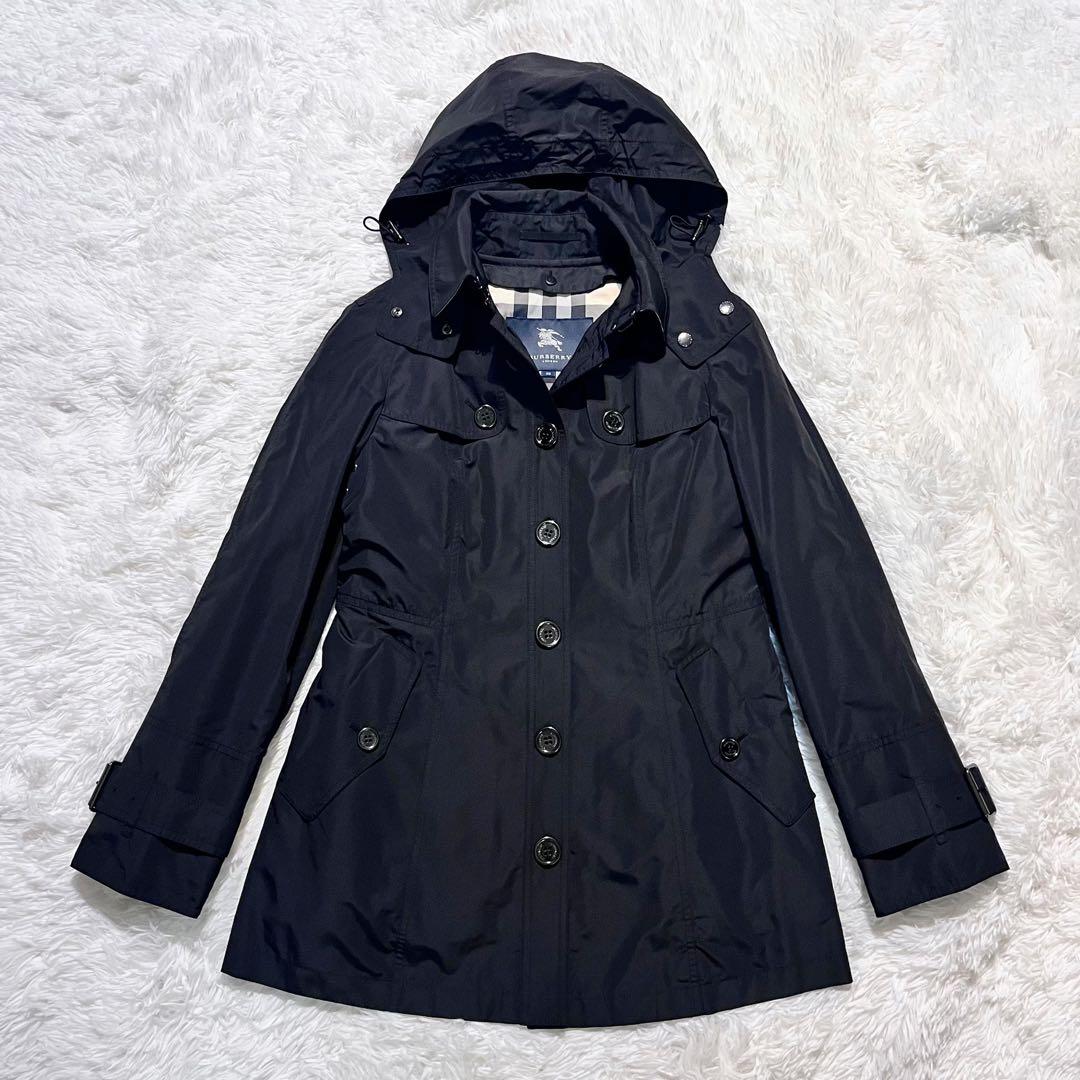 美品 バーバリー ノバチェック メタルボタン フード ライナー付 トレンチコート