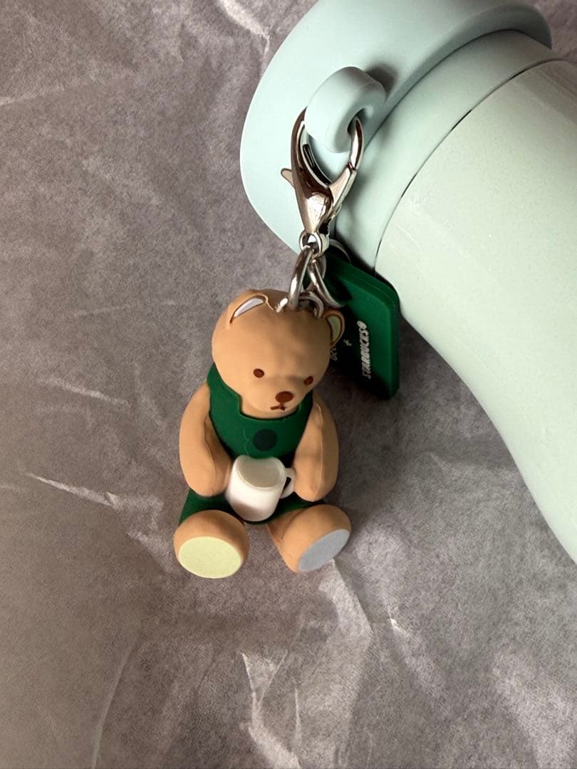 スターバックス ジェラートピケ ベアチャーム ステンレスボトル ミントグリーン