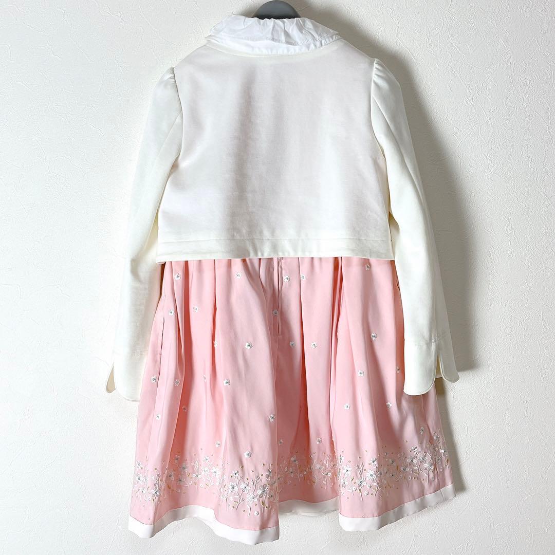 美品☆組曲 女の子 130cm キッズフォーマル ワンピース 卒園式 入学式