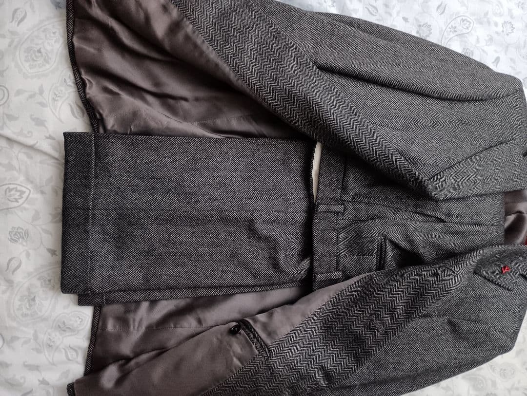 ISAIA 極上　極暖　スーツ　42　ヘリンボーン　グレー