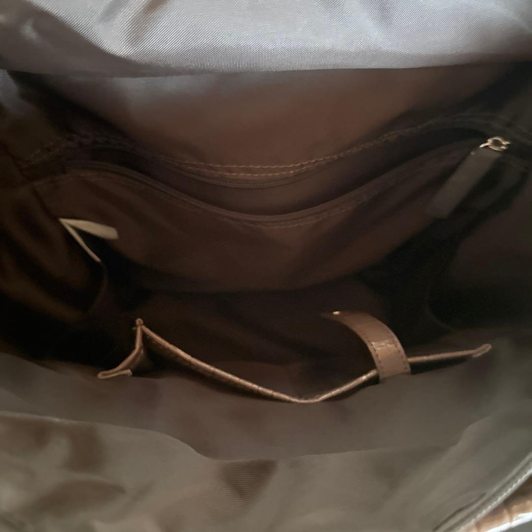 美品　swany スワニー キャリーバッグ クロコ型押し ブラウン