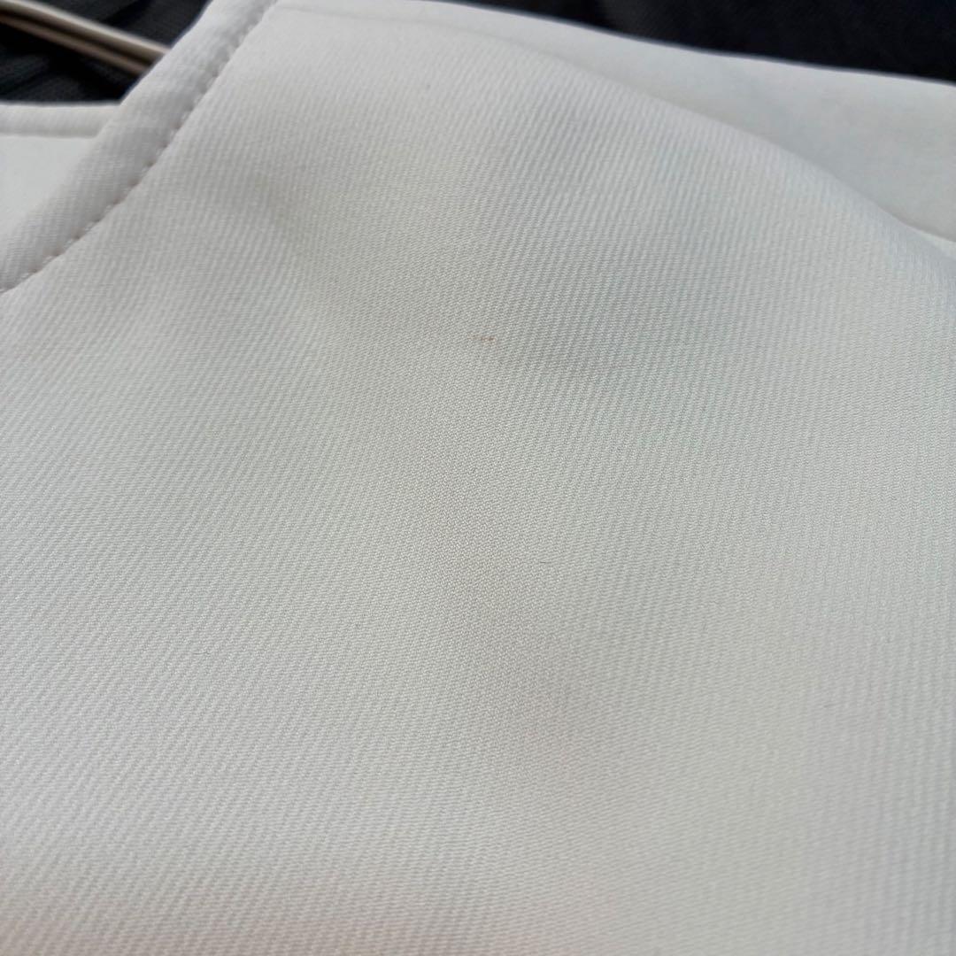 ロペ　三尋木奈保さんコラボ ダブルジップ　ノーカラージャケット　S ホワイト