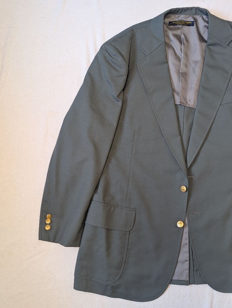 【美品】ブルックスブラザーズ 紺ブレ ブレザー 金ボタン ウールAB7 xl
