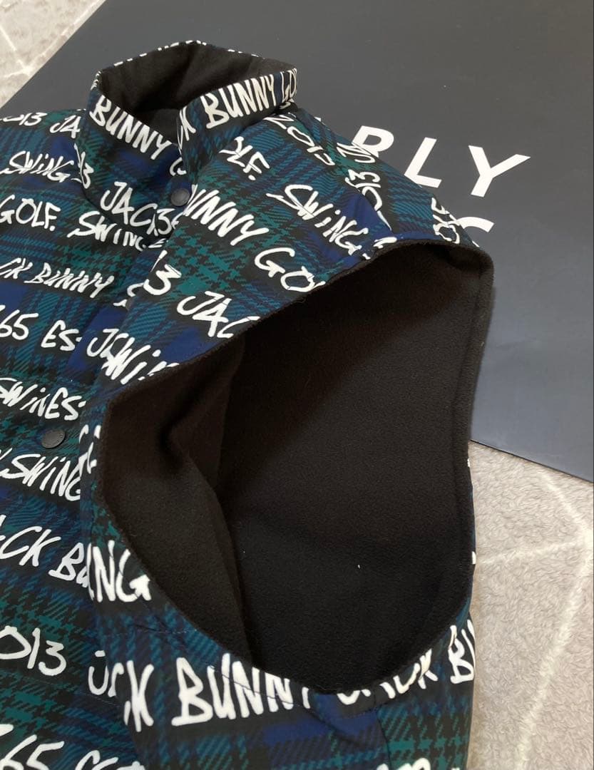 新品 パーリーゲイツ ジャックバニー リバーシブル中綿ベスト(6)サイズLL/紺