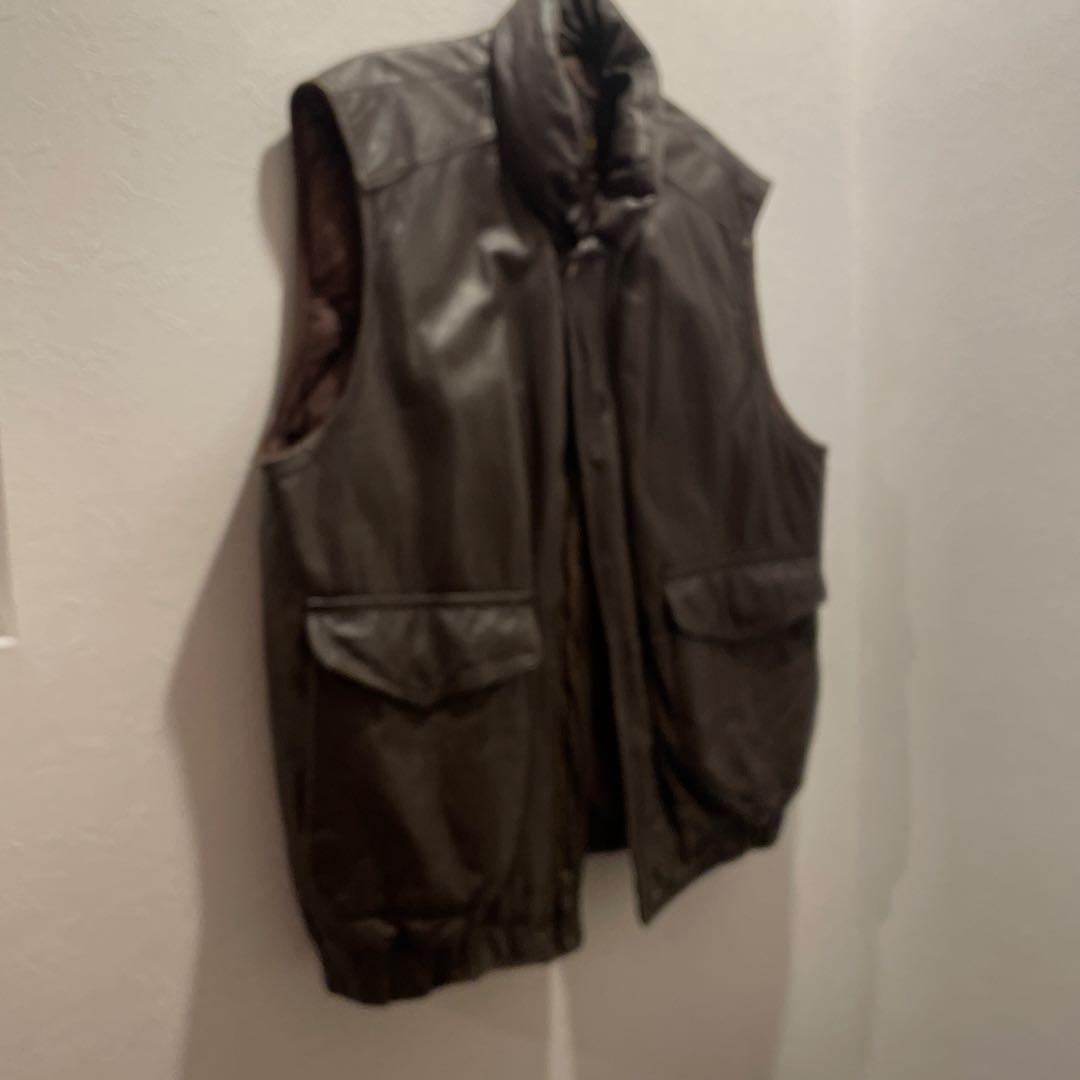 最終値下げ！80' Eddie Bauer レザーダウンベスト黒タグ