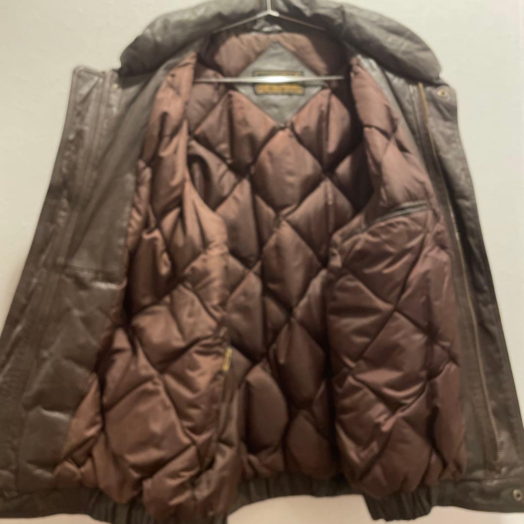 最終値下げ！80' Eddie Bauer レザーダウンベスト黒タグ