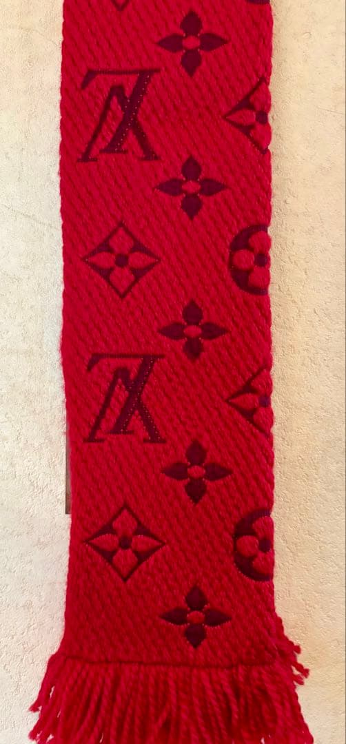 ルイ・ヴィトン ロゴマニア ルビ マフラー 美品 箱付き　購入証明書