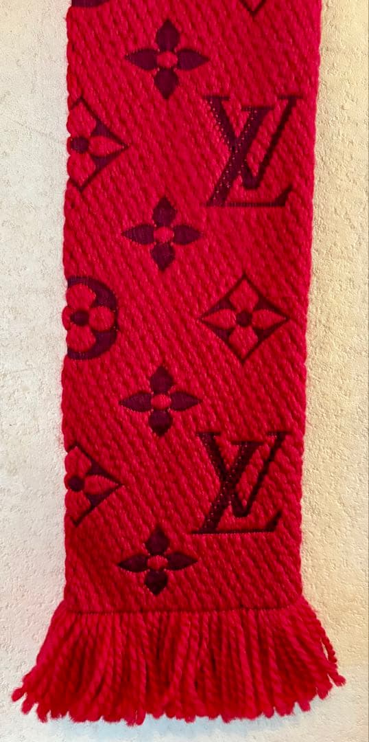 ルイ・ヴィトン ロゴマニア ルビ マフラー 美品 箱付き　購入証明書
