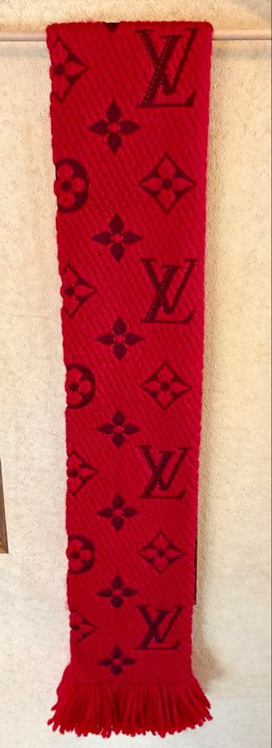 ルイ・ヴィトン ロゴマニア ルビ マフラー 美品 箱付き　購入証明書