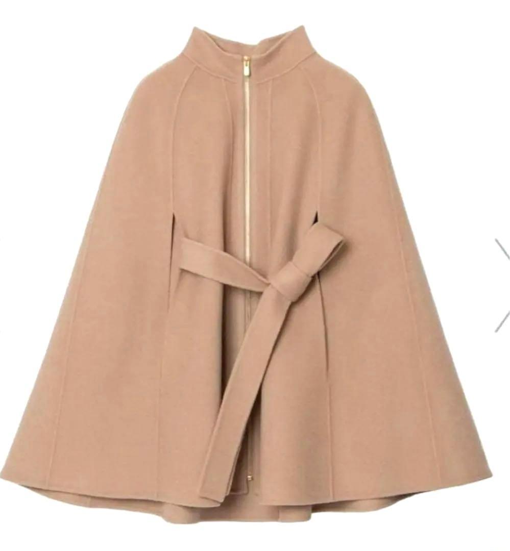 セール★ ANAYI シャルムビーバー ミドルケープコート ベージュ 36