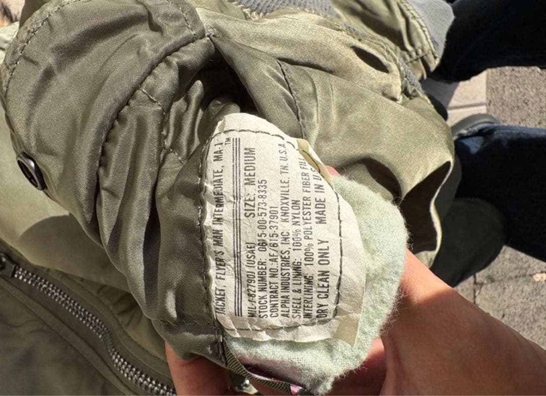 ALPHA INDUSTRIES MA-1 80s USA製 IDEALジップ