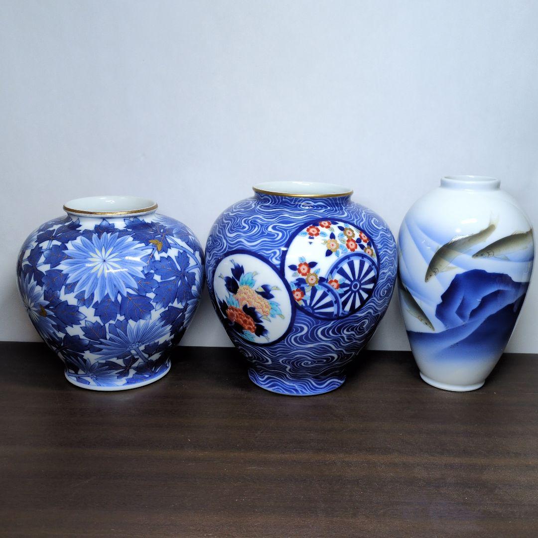 g*7様 オールド香蘭社 花瓶 3点セット