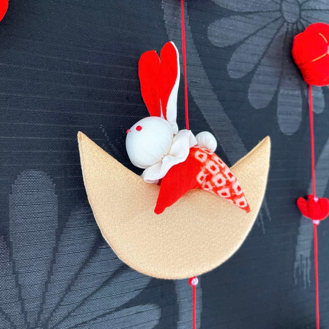 145 マチャケ　うさぎタペストリー　吊るし飾り　古布