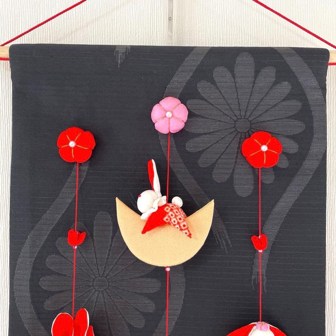 145 マチャケ　うさぎタペストリー　吊るし飾り　古布