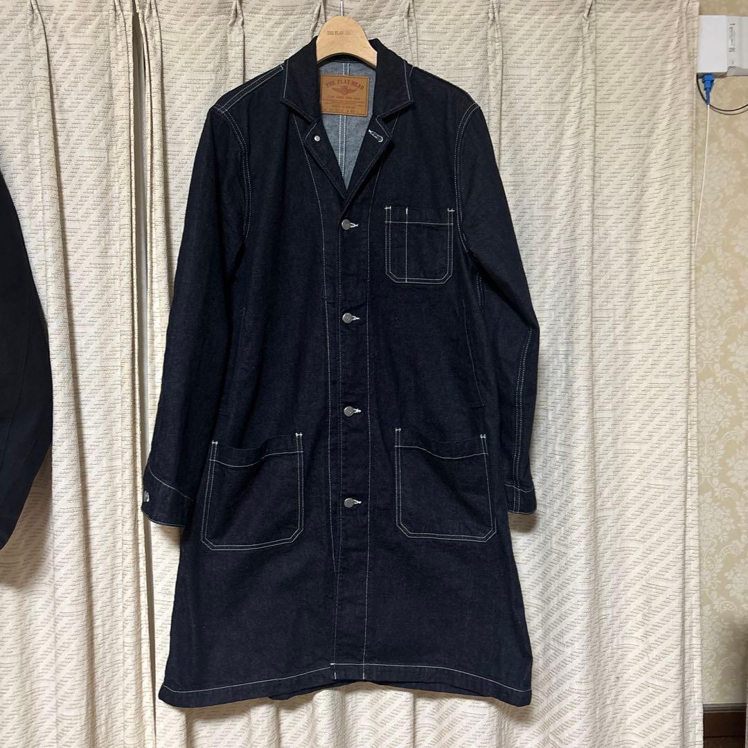 新品同様。フラットヘッド12ozデニムコート40サイズ