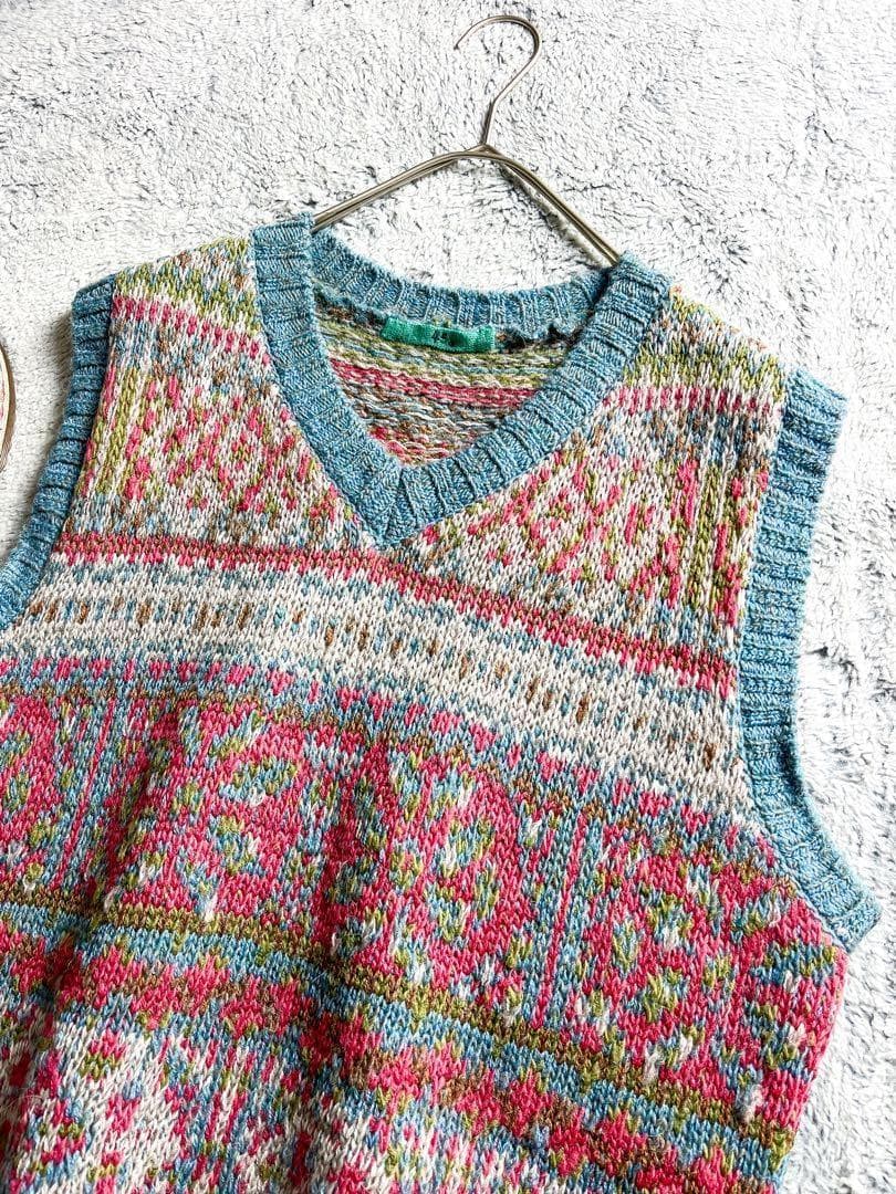 【45R】45rpm アルパカ混 フェアアイル柄ノアランドジャガードベスト 4